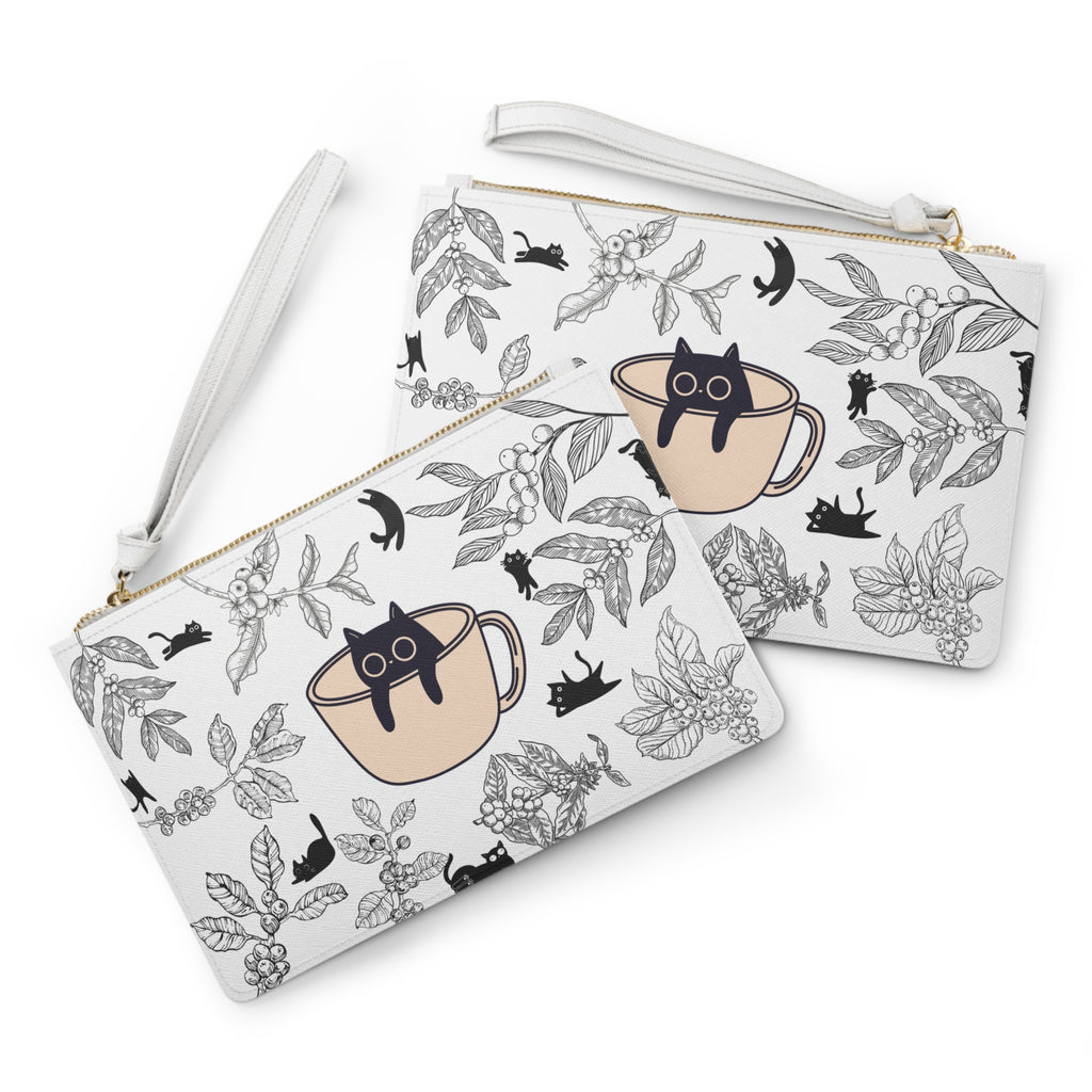 Cat in a Coffee Cup Clutch Bag