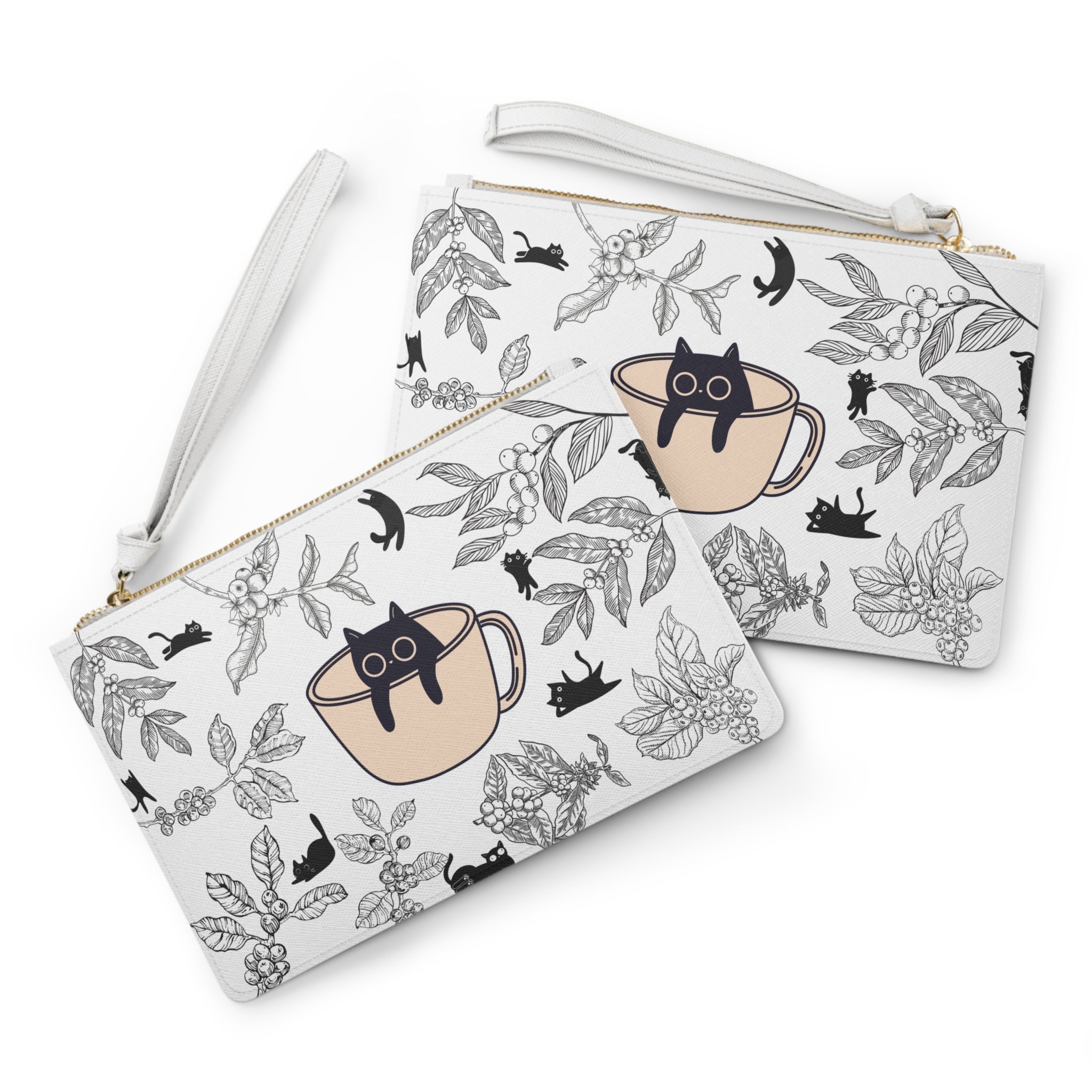 Cat in a Coffee Cup Clutch Bag