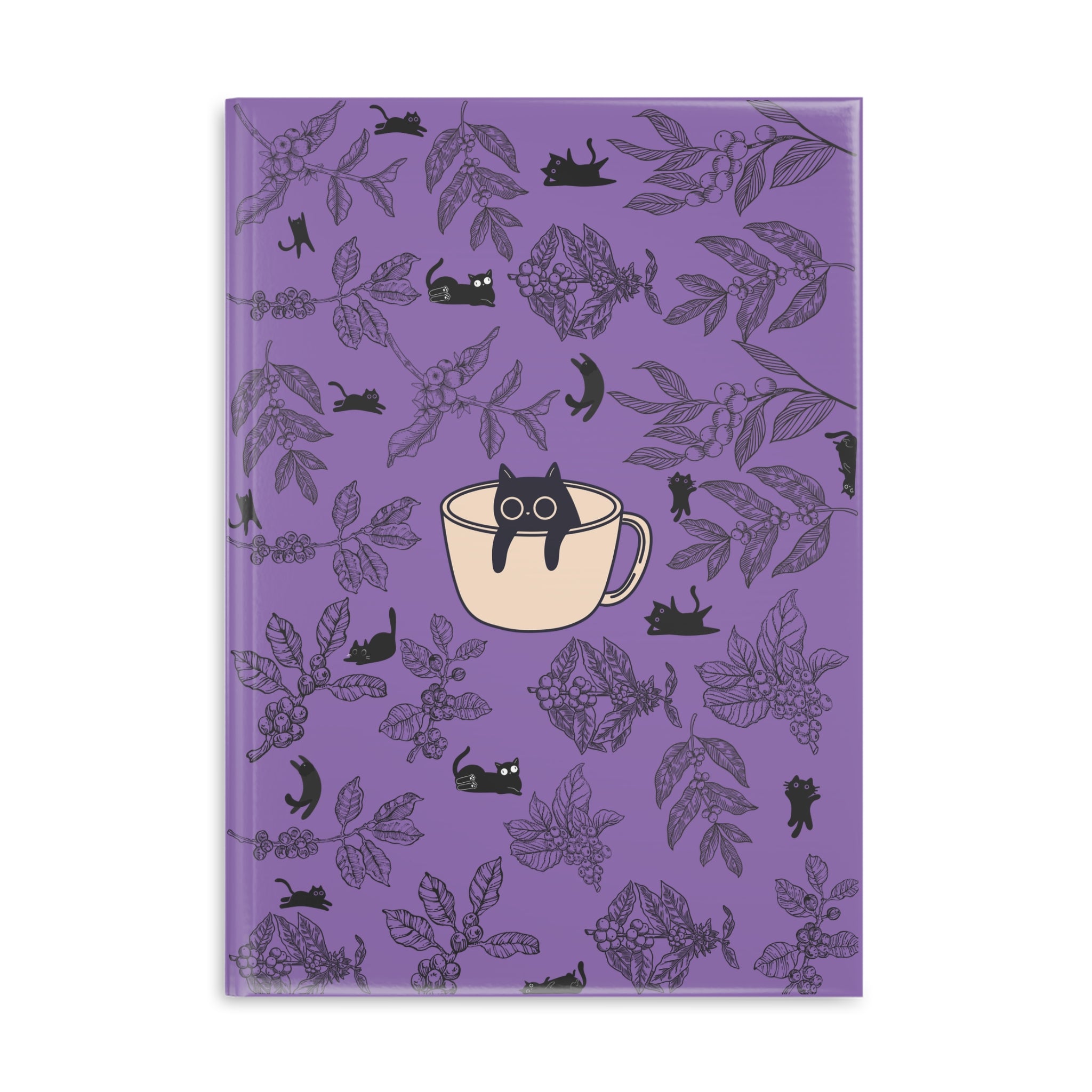 Hardcover Notebook — Cat in a Coffee Cup