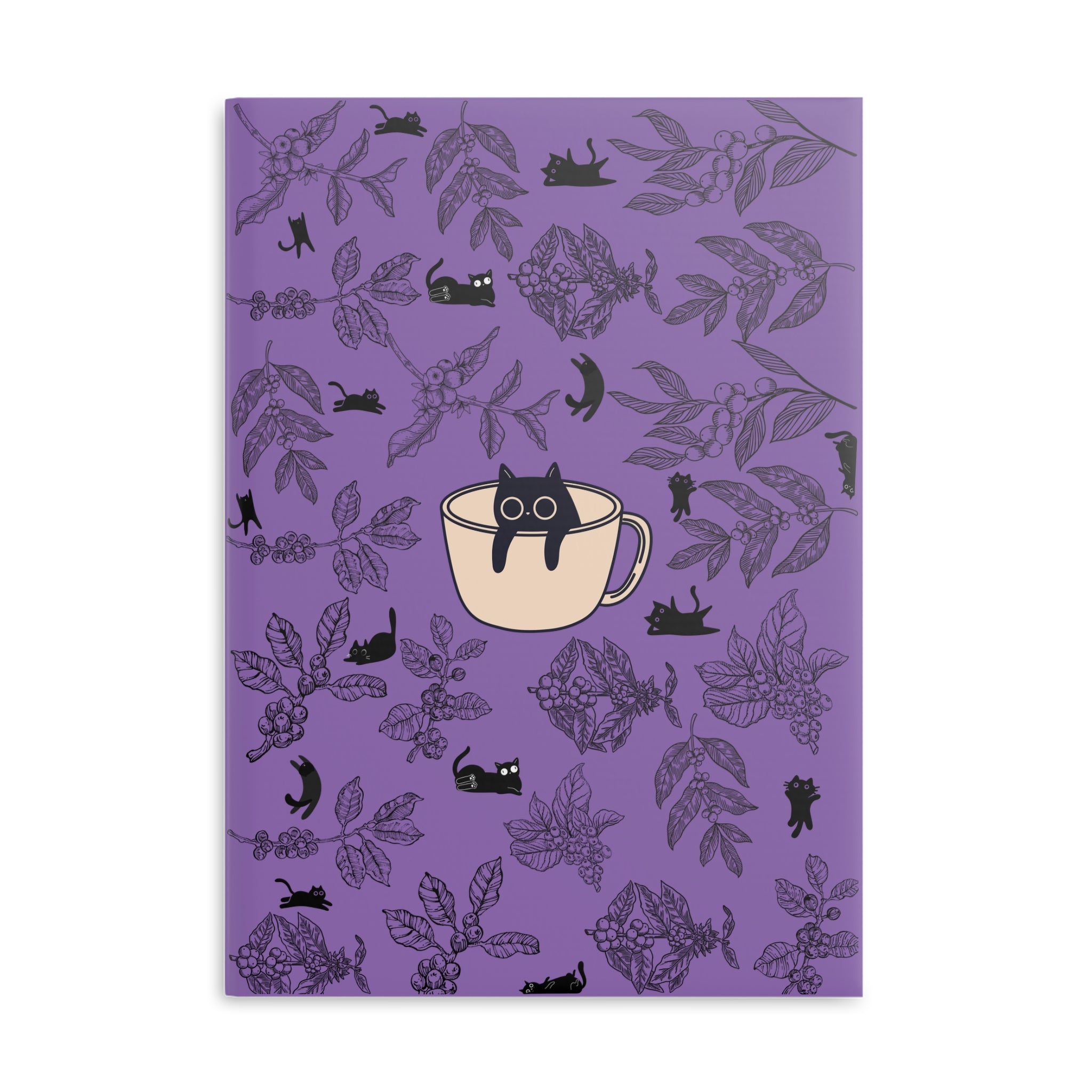 Hardcover Notebook — Cat in a Coffee Cup