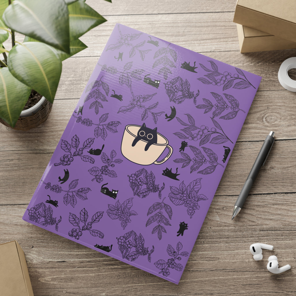Hardcover Notebook — Cat in a Coffee Cup
