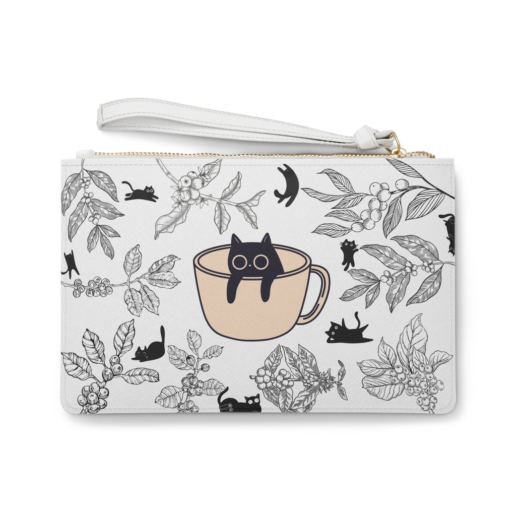 Cat in a Coffee Cup Clutch Bag