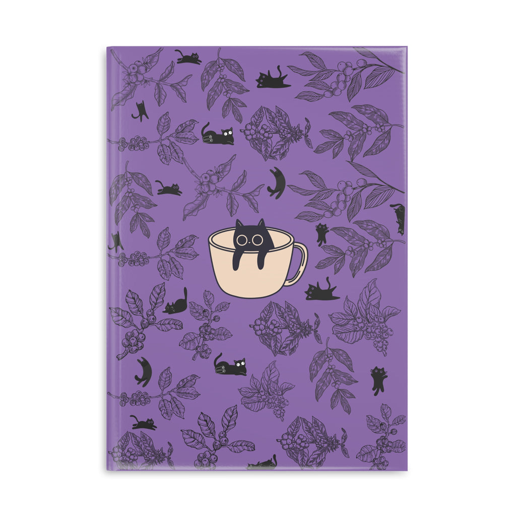 Hardcover Notebook — Cat in a Coffee Cup
