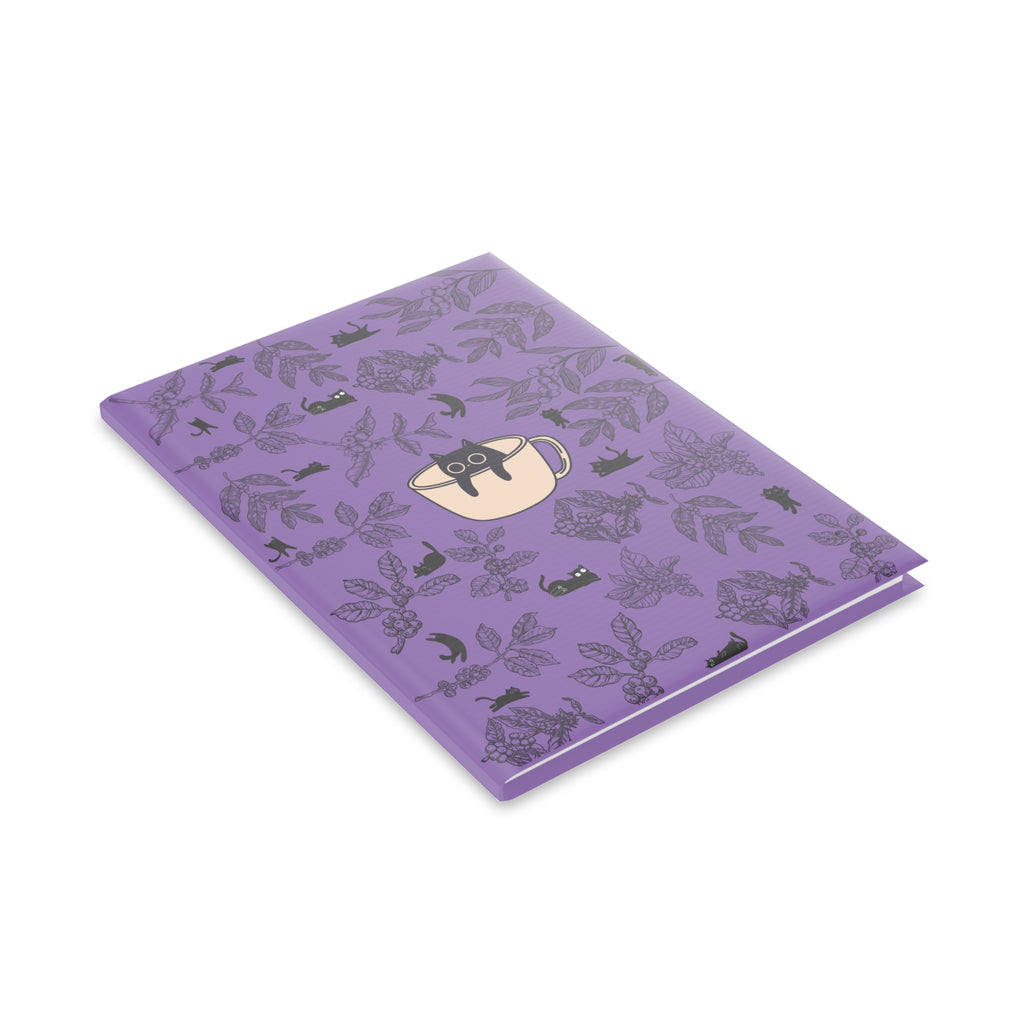 Hardcover Notebook — Cat in a Coffee Cup