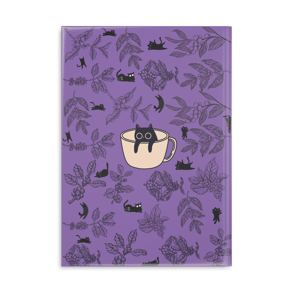 Hardcover Notebook — Cat in a Coffee Cup